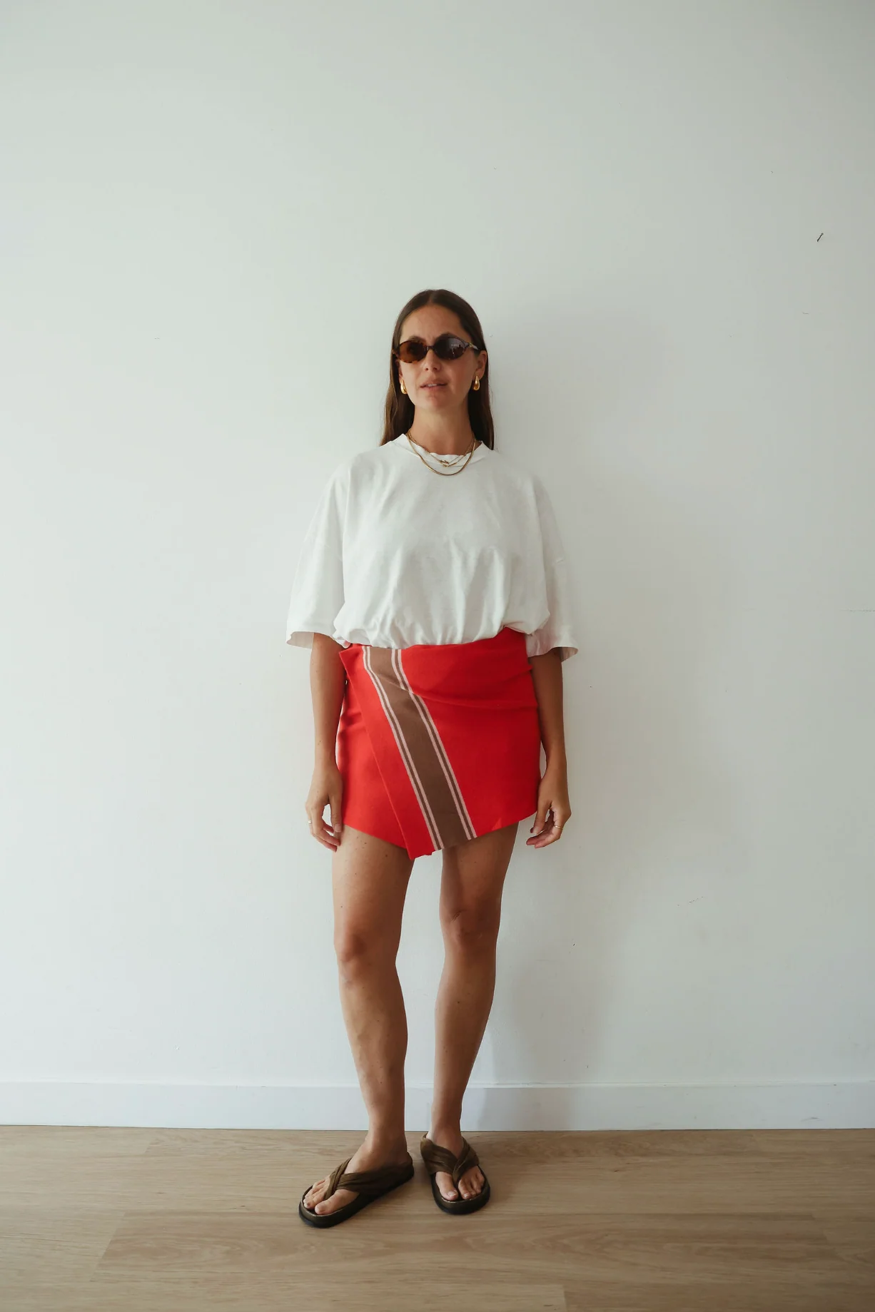 Stripe knit skirt - red - Image 4