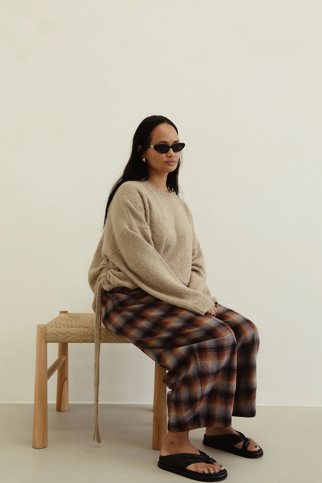 *pre-order* Vali check pant - brown/blue check - Image 4